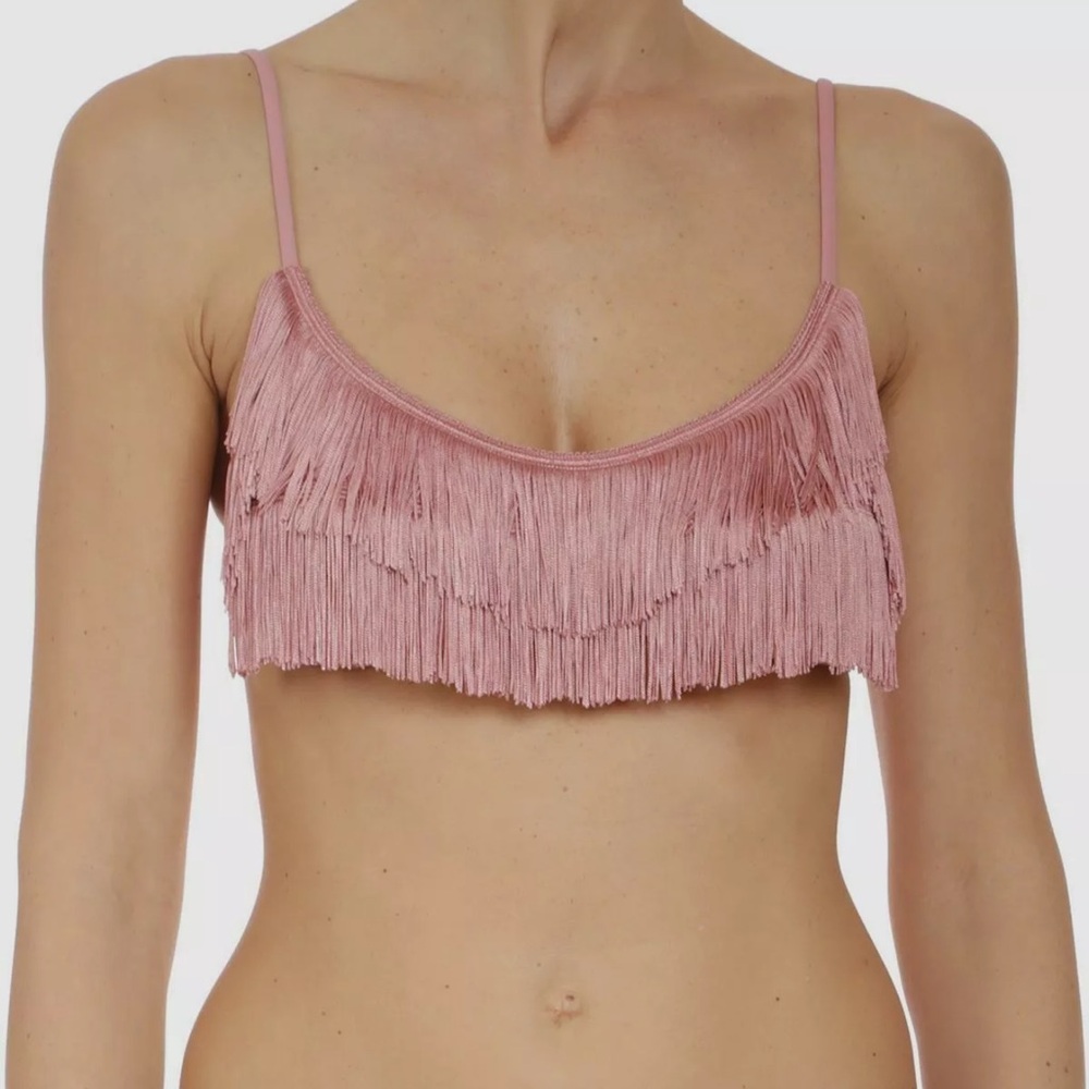 $315 Stella McCartney Women's Pink Italy Fringes Bikini Top Swimwear Size
Small
